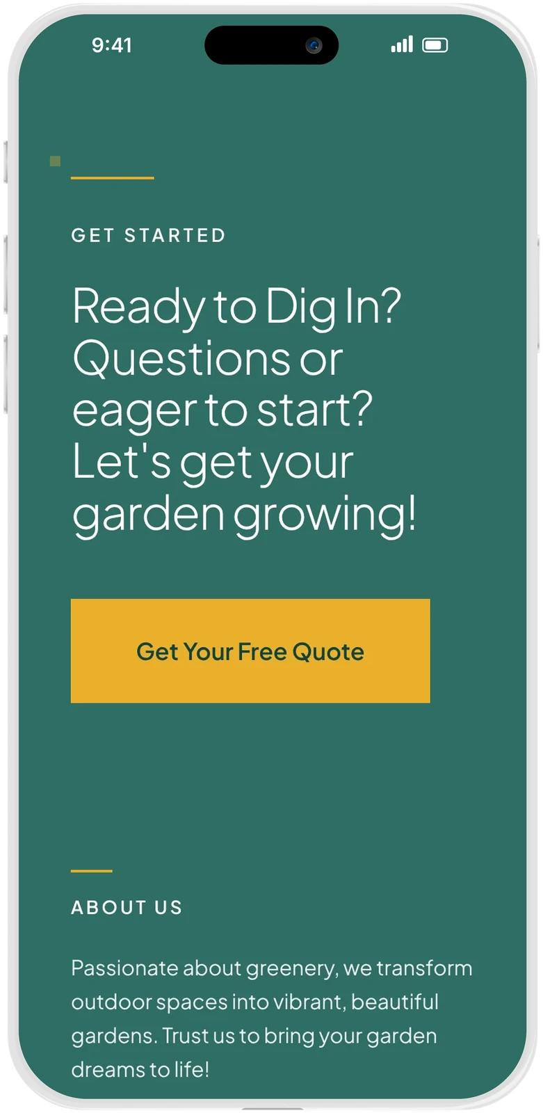 Get started section on an iPhone